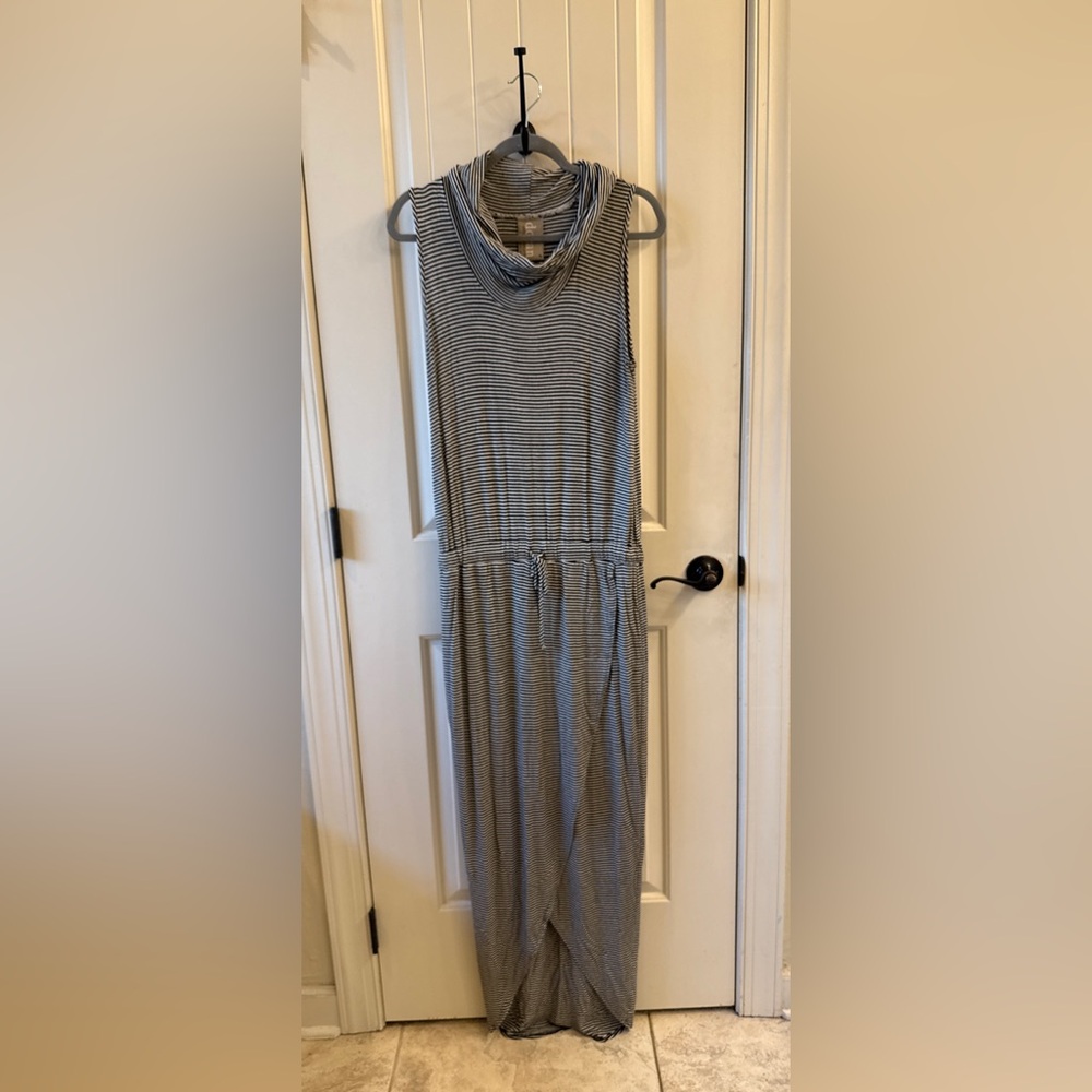 Black and White Striped Anthropologie Maxi Dress